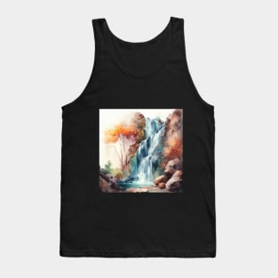 Beautiful Autumn Waterfall Scenery Tank Top